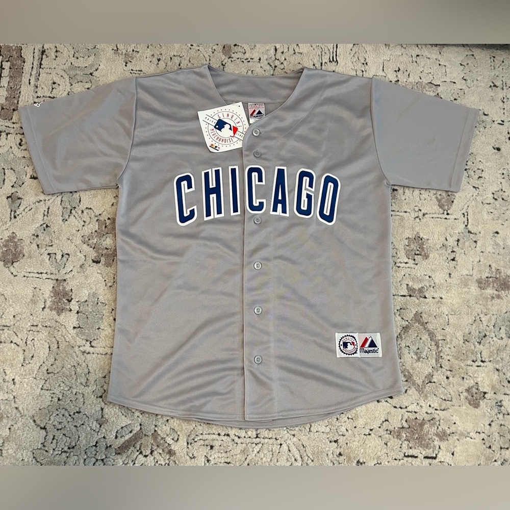 Majestic Authentic Chicago Cubs MLB Baseball Road Gray Jersey Men’s Sz: L